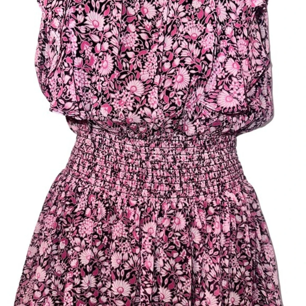 Shoshanna Dalila Silk Popover Pink Floral feminine cottagecore Dress Size 2